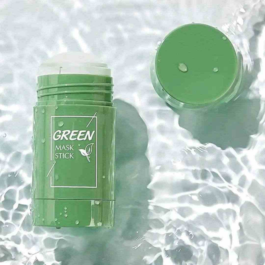 Green Mask Stick - قناع تنظيف الشاي الأخضر الصلب لإزالة حب الشباب والرؤوس السوداء - HUDA